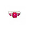 925 Sterling Silver Pink Topaz Ring Size 7