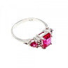 925 Sterling Silver Pink Topaz Ring Size 7