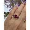 925 Sterling Silver Pink Topaz Ring Size 7