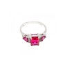 925 Sterling Silver Pink Topaz Ring Size 7