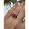 925 Sterling Silver Pink Topaz Ring Size 7