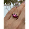 925 Sterling Silver Pink Topaz Ring Size 7