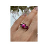 925 Sterling Silver Pink Topaz Ring Size 7