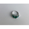 925 Sterling Silver Green CZ Ring Size 8