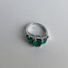 925 Sterling Silver Green CZ Ring Size 8