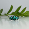 925 Sterling Silver Green CZ Ring Size 8
