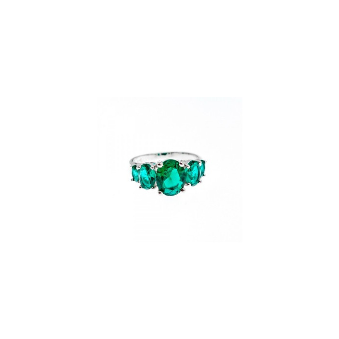 925 Sterling Silver Green CZ Ring Size 8