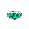 925 Sterling Silver Green CZ Ring Size 8