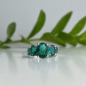 925 Sterling Silver Green CZ Ring Size 8
