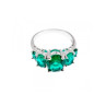 925 Sterling Silver Green CZ Ring Size 8