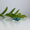 925 Sterling Silver Green CZ Ring Size 8