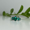 925 Sterling Silver Green CZ Ring Size 8