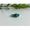 925 Sterling Silver Green CZ Ring Size 8