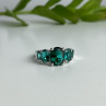 925 Sterling Silver Green CZ Ring Size 8