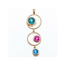 925 Sterling Silver Gold Plated Aquamarine, Topaz & Tourmaline Pendant