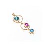 925 Sterling Silver Gold Plated Aquamarine, Topaz & Tourmaline Pendant