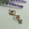 925 Sterling Silver Gold Plated Aquamarine, Topaz & Tourmaline Pendant
