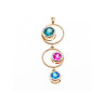925 Sterling Silver Gold Plated Aquamarine, Topaz & Tourmaline Pendant