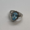14K White Gold Topaz & Diamonds Ring Size 6