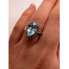 14K WHITE GOLD TOPAZ & DIAMONDS RING  SIZE 6