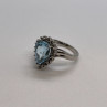 14K White Gold Topaz & Diamonds Ring Size 6