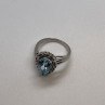 14K White Gold Topaz & Diamonds Ring Size 6