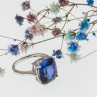 925 Sterling Silver Blue Sapphire Ring Size 6.5