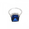 925 Sterling Silver Blue Sapphire Ring Size 6.5