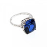 925 Sterling Silver Blue Sapphire Ring Size 6.5