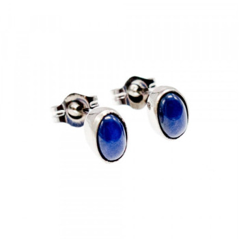 14K WHITE GOLD STAR SAPPHIRE EARRINGS