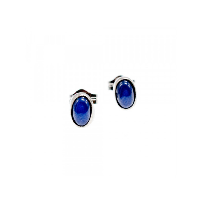 14K WHITE GOLD STAR SAPPHIRE EARRINGS