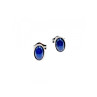 14K WHITE GOLD STAR SAPPHIRE EARRINGS