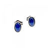 14K WHITE GOLD STAR SAPPHIRE EARRINGS
