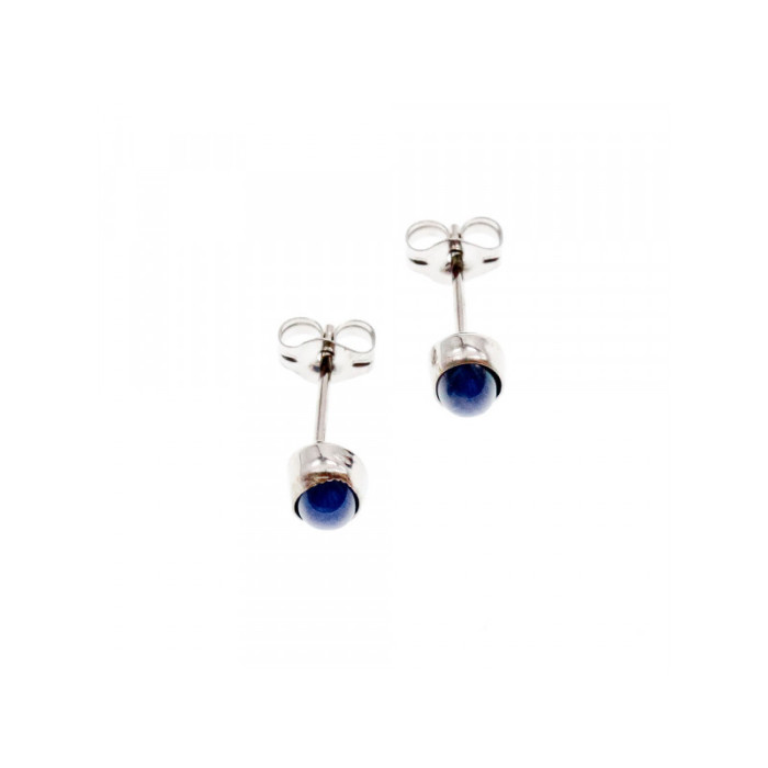 14K WHITE GOLD STAR SAPPHIRE EARRINGS