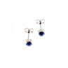 14K WHITE GOLD STAR SAPPHIRE EARRINGS