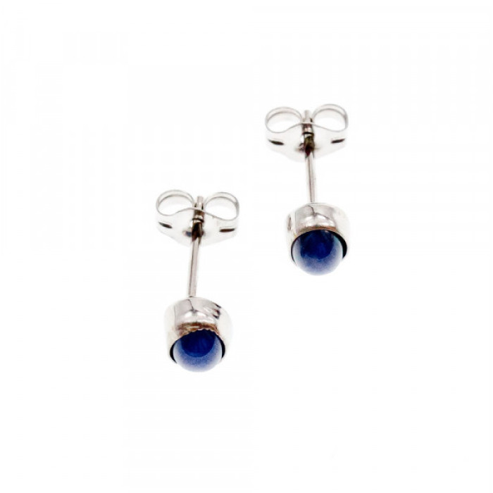 14K WHITE GOLD STAR SAPPHIRE EARRINGS