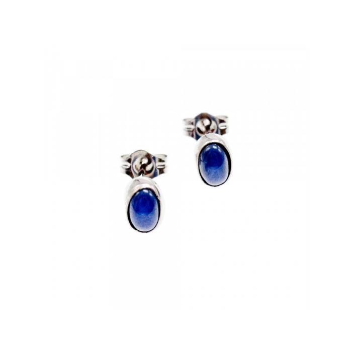 14K WHITE GOLD STAR SAPPHIRE EARRINGS