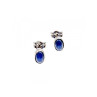14K WHITE GOLD STAR SAPPHIRE EARRINGS