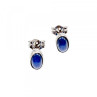 14K WHITE GOLD STAR SAPPHIRE EARRINGS