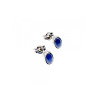 14K WHITE GOLD STAR SAPPHIRE EARRINGS