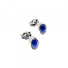 14K WHITE GOLD STAR SAPPHIRE EARRINGS