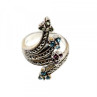 925 Sterling Silver Peridot, Topaz, Spinel & Marcasites Ring Size 6