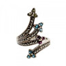 925 Sterling Silver Peridot, Topaz, Spinel & Marcasites Ring Size 6