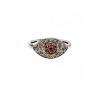 925 Sterling Silver Red Spinel, Tanzanite & Goshenite Ring Size 8.5