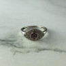 925 Sterling Silver Red Spinel, Tanzanite & Goshenite Ring Size 8.5