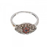 925 Sterling Silver Red Spinel, Tanzanite & Goshenite Ring Size 8.5