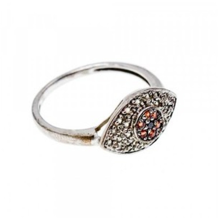 925 Sterling Silver Red Spinel, Tanzanite & Goshenite Ring Size 8.5