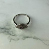 925 Sterling Silver Red Spinel, Tanzanite & Goshenite Ring Size 8.5