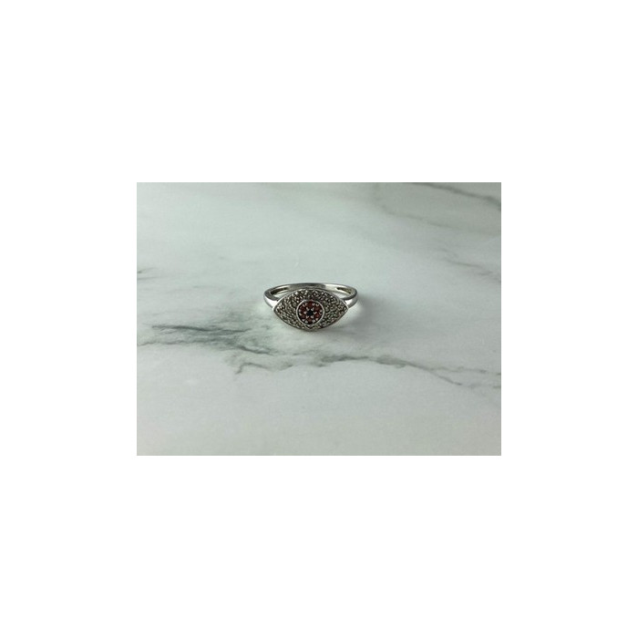 925 Sterling Silver Red Spinel, Tanzanite & Goshenite Ring Size 8.5