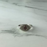 925 Sterling Silver Red Spinel, Tanzanite & Goshenite Ring Size 8.5